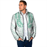 Aloha Lei Onaona Padded Jacket Sage Green Hawaiian Tribal Pattern LT9 - Polynesian Pride