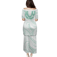 Aloha Lei Onaona Puletasi Sage Green Hawaiian Tribal Pattern LT9 - Polynesian Pride