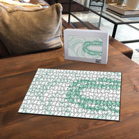 Aloha Lei Onaona Puzzle Sage Green Hawaiian Tribal Pattern LT9 - Polynesian Pride
