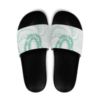 Aloha Lei Onaona Slide Sandals Sage Green Hawaiian Tribal Pattern LT9 Green - Polynesian Pride