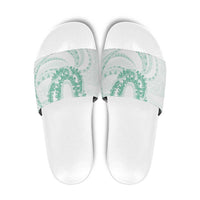 Aloha Lei Onaona Slide Sandals Sage Green Hawaiian Tribal Pattern LT9 Green - Polynesian Pride