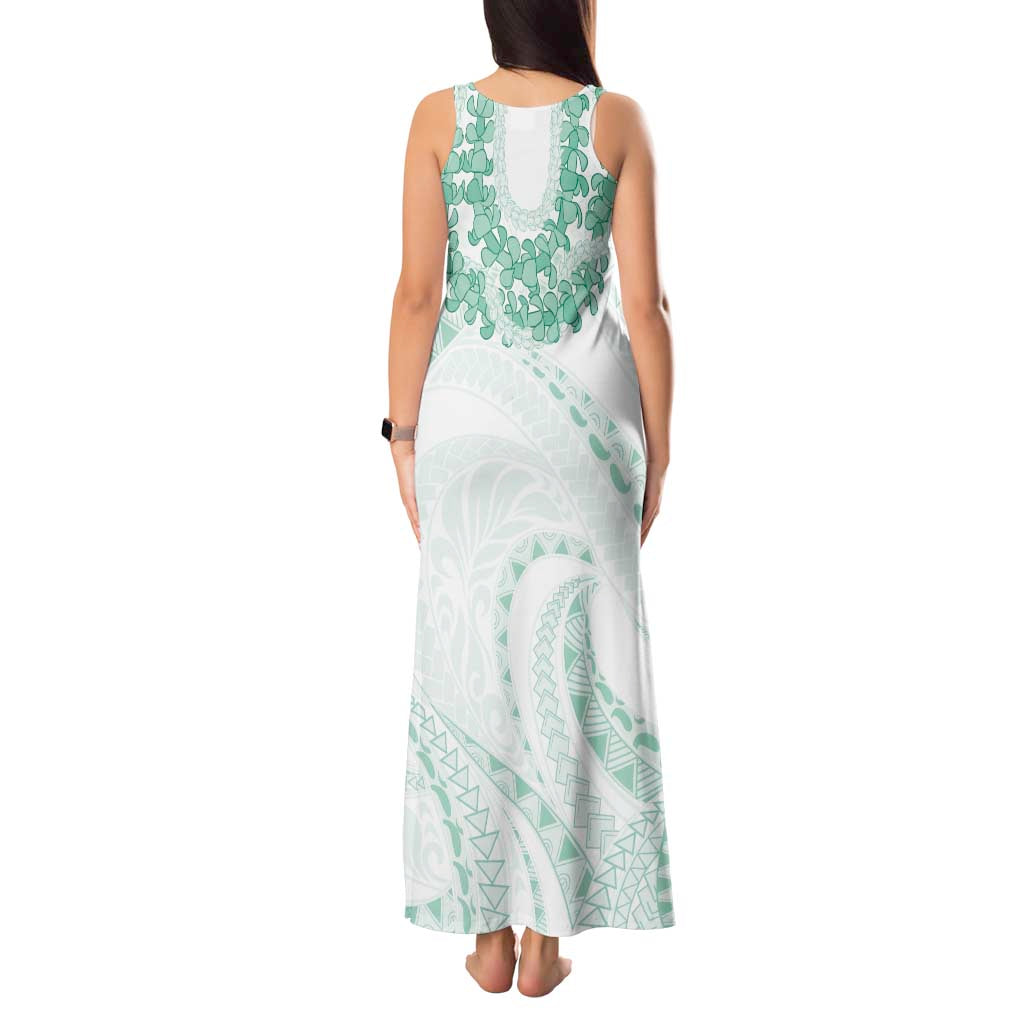 Aloha Lei Onaona Tank Maxi Dress Sage Green Hawaiian Tribal Pattern LT9 - Polynesian Pride