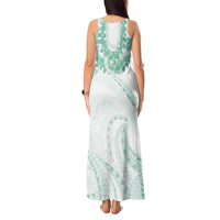 Aloha Lei Onaona Tank Maxi Dress Sage Green Hawaiian Tribal Pattern LT9 - Polynesian Pride