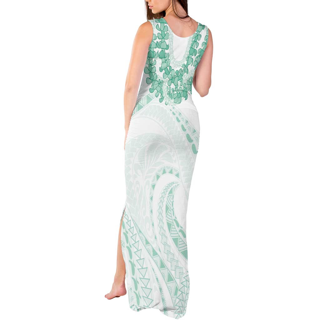 Aloha Lei Onaona Tank Maxi Dress Sage Green Hawaiian Tribal Pattern LT9 - Polynesian Pride