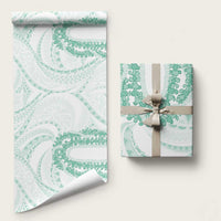 Aloha Lei Onaona Wrapping Paper Sage Green Hawaiian Tribal Pattern LT9 58" × 23" Green - Polynesian Pride