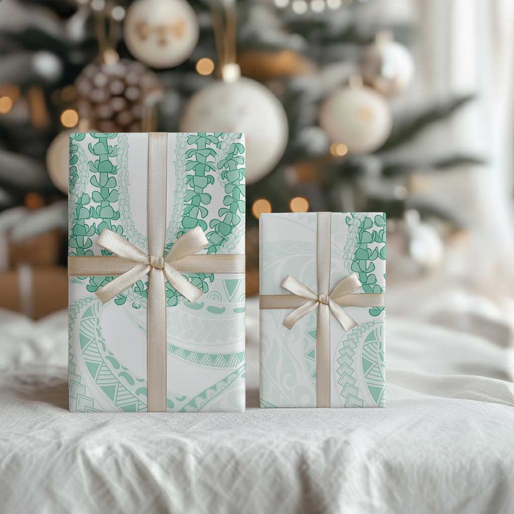 Aloha Lei Onaona Wrapping Paper Sage Green Hawaiian Tribal Pattern LT9 - Polynesian Pride