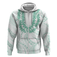 Aloha Lei Onaona Zip Hoodie Sage Green Hawaiian Tribal Pattern LT9 Zip Hoodie Green - Polynesian Pride