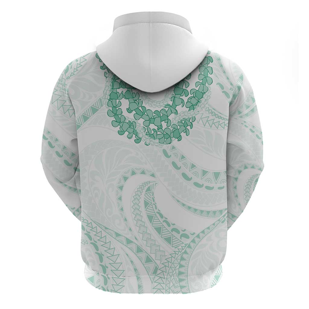 Aloha Lei Onaona Zip Hoodie Sage Green Hawaiian Tribal Pattern LT9 - Polynesian Pride