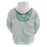 Aloha Lei Onaona Zip Hoodie Sage Green Hawaiian Tribal Pattern LT9 - Polynesian Pride