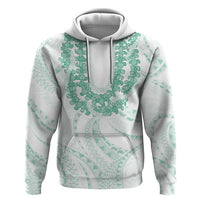 Aloha Lei Onaona Zip Hoodie Sage Green Hawaiian Tribal Pattern LT9 Pullover Hoodie Green - Polynesian Pride