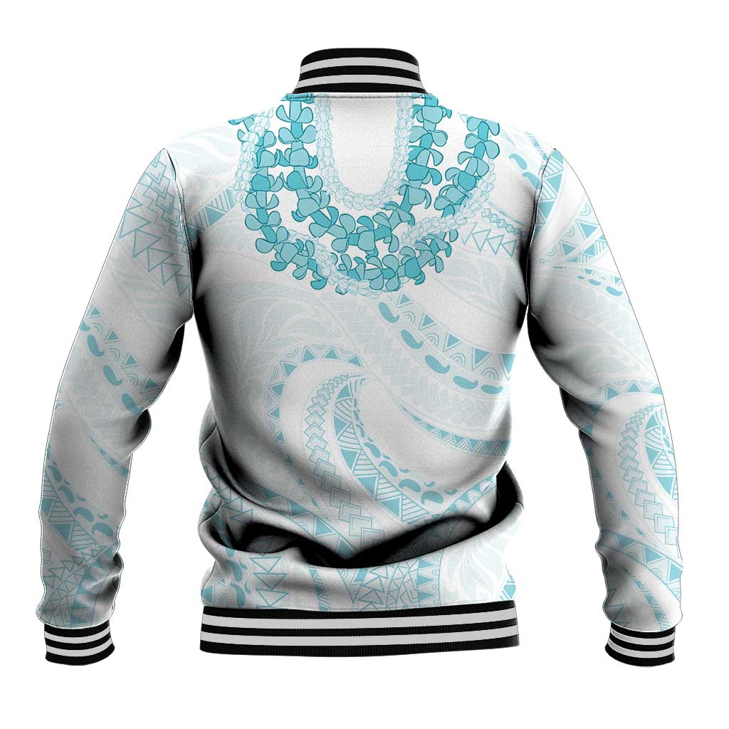 Aloha Lei Onaona Baseball Jacket Teal Hawaiian Tribal Pattern LT9 - Polynesian Pride