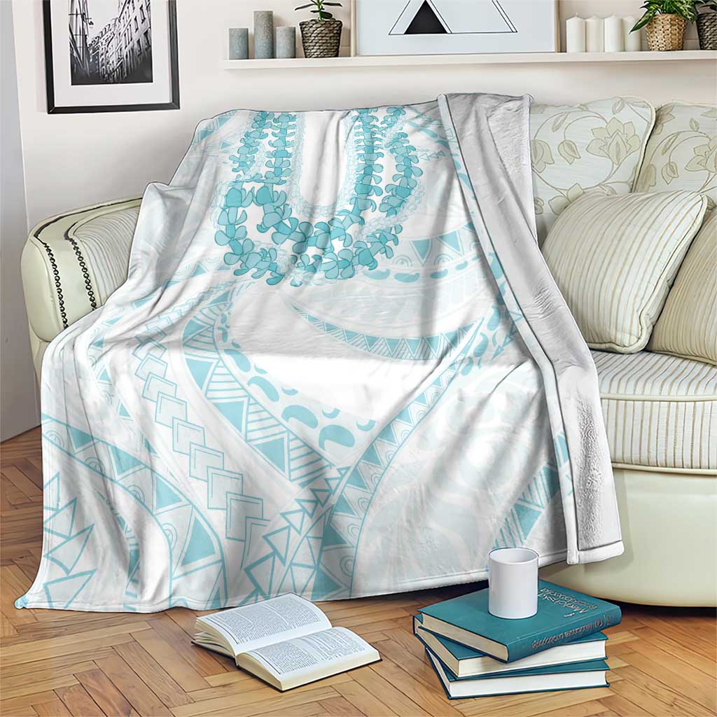Aloha Lei Onaona Blanket Teal Hawaiian Tribal Pattern LT9 Teal - Polynesian Pride