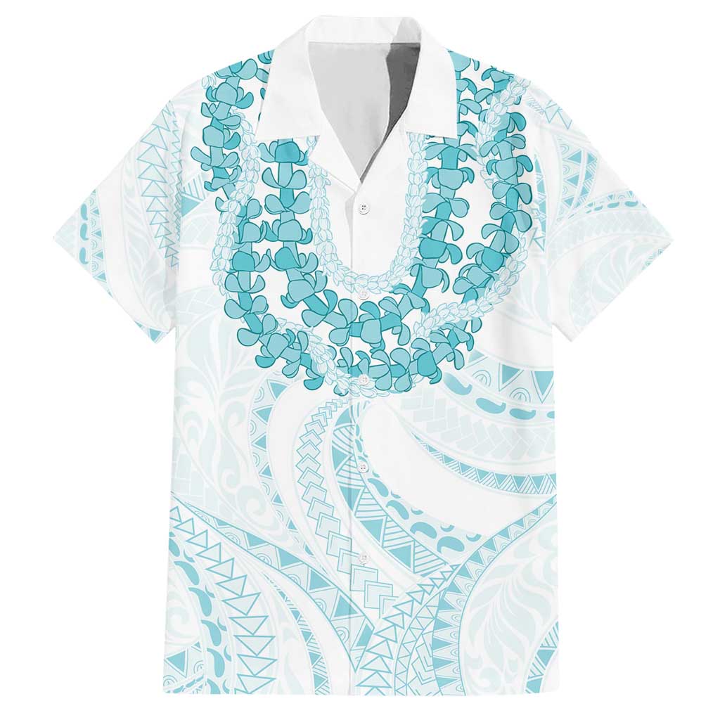 Aloha Lei Onaona Hawaiian Shirt Teal Hawaiian Tribal Pattern LT9 Teal - Polynesian Pride
