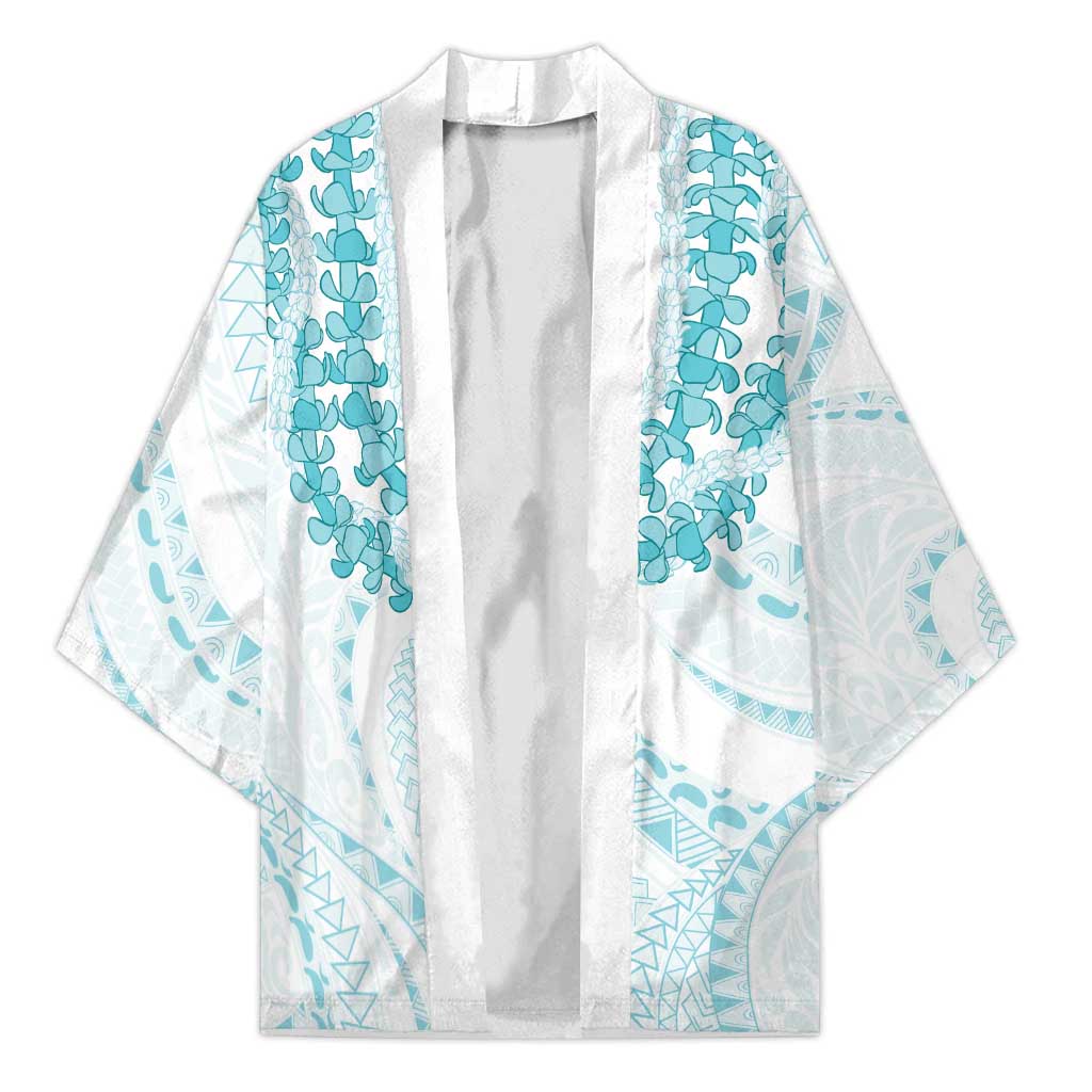 Aloha Lei Onaona Kimono Teal Hawaiian Tribal Pattern LT9 Unisex Teal - Polynesian Pride