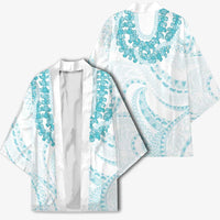 Aloha Lei Onaona Kimono Teal Hawaiian Tribal Pattern LT9 - Polynesian Pride
