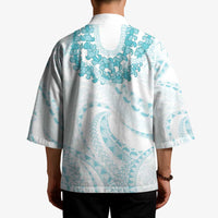 Aloha Lei Onaona Kimono Teal Hawaiian Tribal Pattern LT9 - Polynesian Pride
