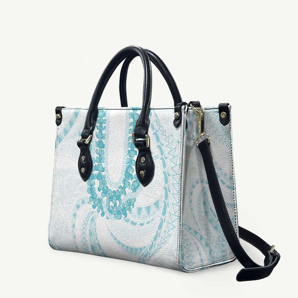 Aloha Lei Onaona Leather Bag Teal Hawaiian Tribal Pattern LT9 Teal - Polynesian Pride