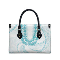 Aloha Lei Onaona Leather Bag Teal Hawaiian Tribal Pattern LT9 - Polynesian Pride