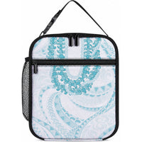 Aloha Lei Onaona Lunch Bag Teal Hawaiian Tribal Pattern LT9 10.2 × 8.3 × 4.3 inch Teal - Polynesian Pride