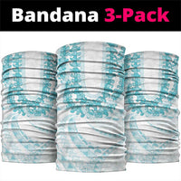 Aloha Lei Onaona Neck Gaiter Teal Hawaiian Tribal Pattern LT9 package One Size: 25*50cm Teal - Polynesian Pride