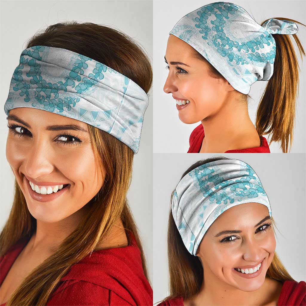 Aloha Lei Onaona Neck Gaiter Teal Hawaiian Tribal Pattern LT9 - Polynesian Pride