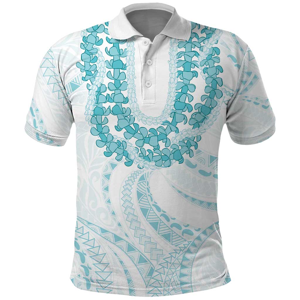 Aloha Lei Onaona Polo Shirt Teal Hawaiian Tribal Pattern LT9 Teal - Polynesian Pride