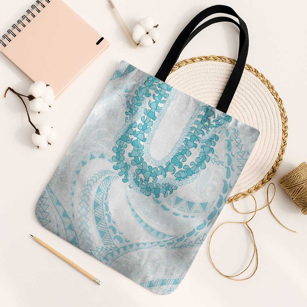 Aloha Lei Onaona Tote Bag Teal Hawaiian Tribal Pattern LT9 Black Strap One Size Teal - Polynesian Pride