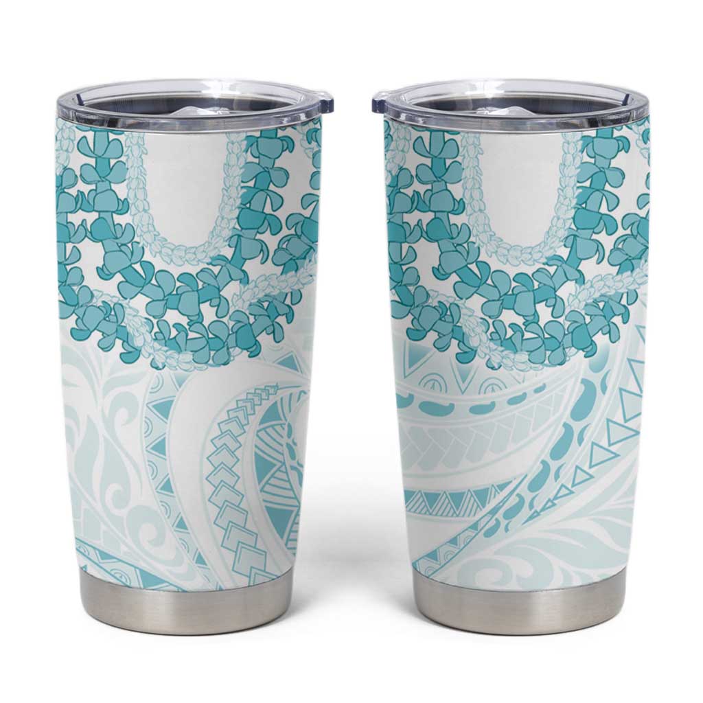 Aloha Lei Onaona Tumbler Cup Teal Hawaiian Tribal Pattern LT9 Teal - Polynesian Pride