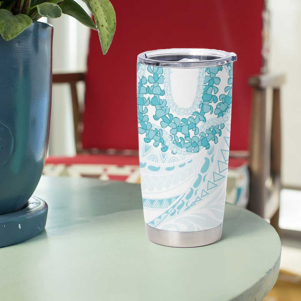 Aloha Lei Onaona Tumbler Cup Teal Hawaiian Tribal Pattern LT9 - Polynesian Pride