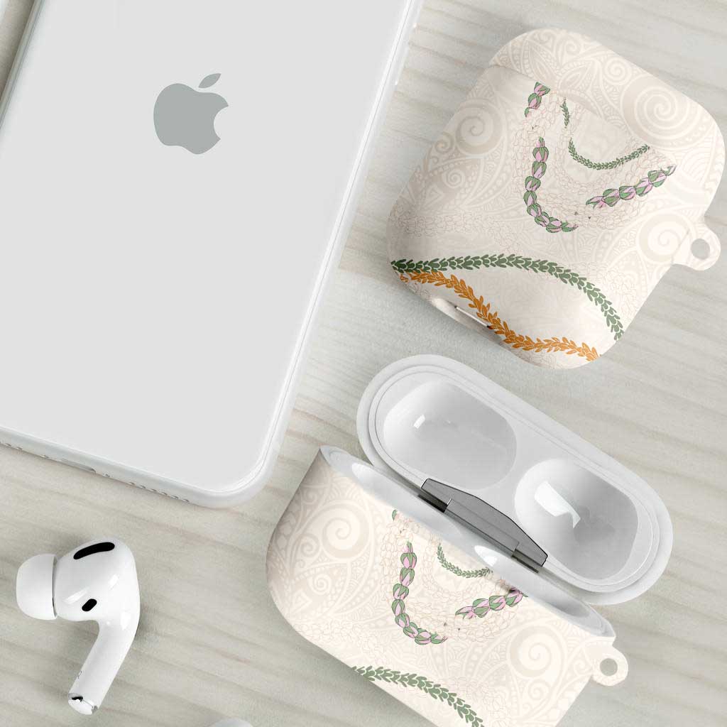 Aloha Lei Mikioi AirPods Case Beige Polynesian Tribal Tatau Pattern LT9 - Polynesian Pride