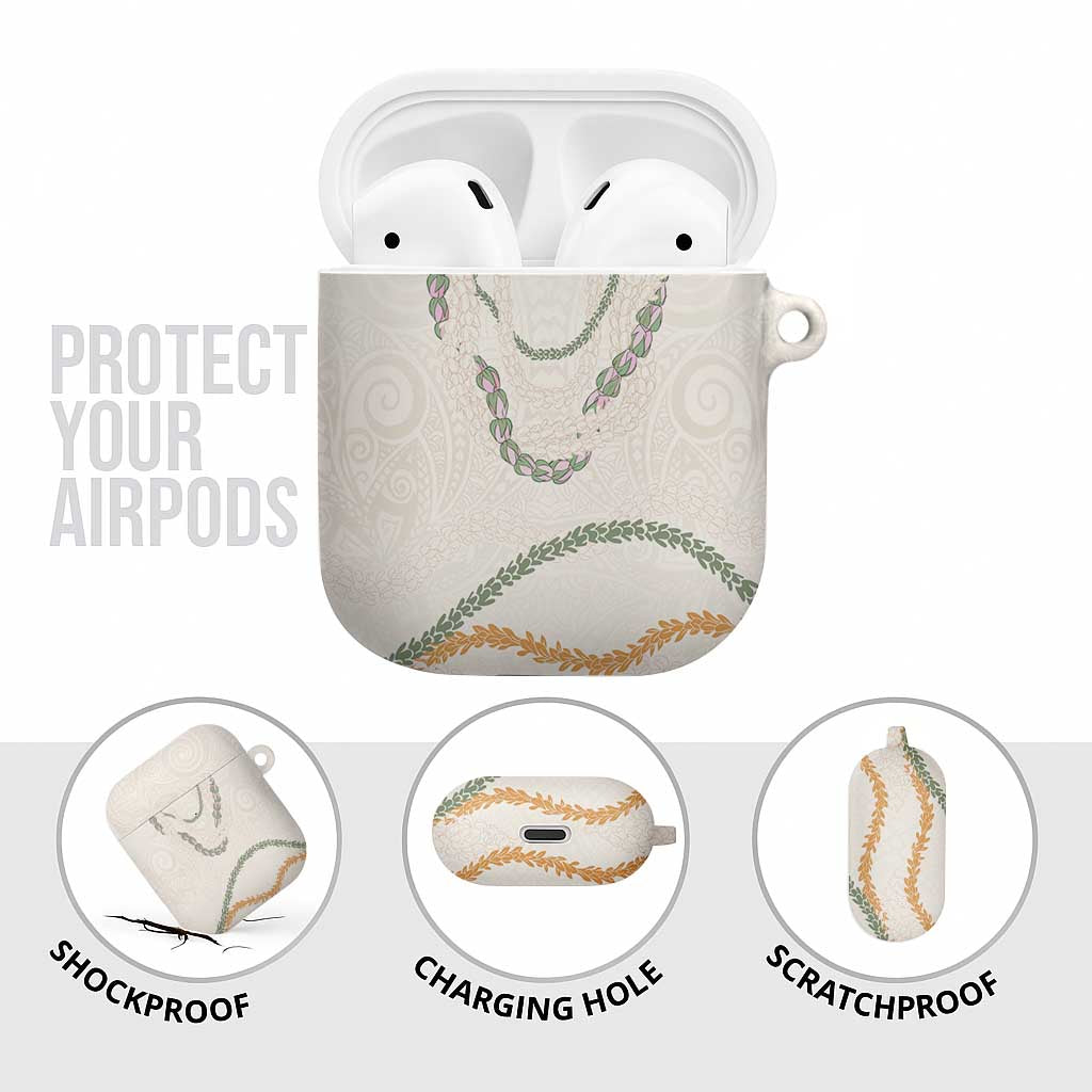 Aloha Lei Mikioi AirPods Case Beige Polynesian Tribal Tatau Pattern LT9 - Polynesian Pride