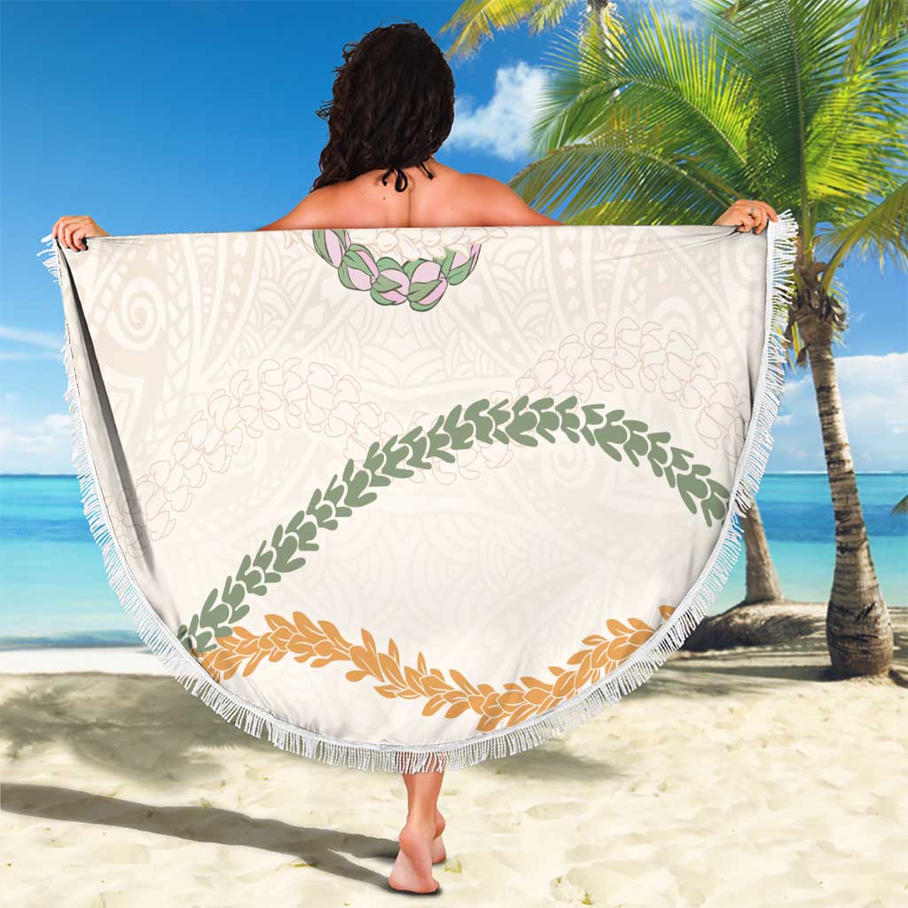 Aloha Lei Mikioi Beach Blanket Beige Polynesian Tribal Tatau Pattern LT9 - Polynesian Pride