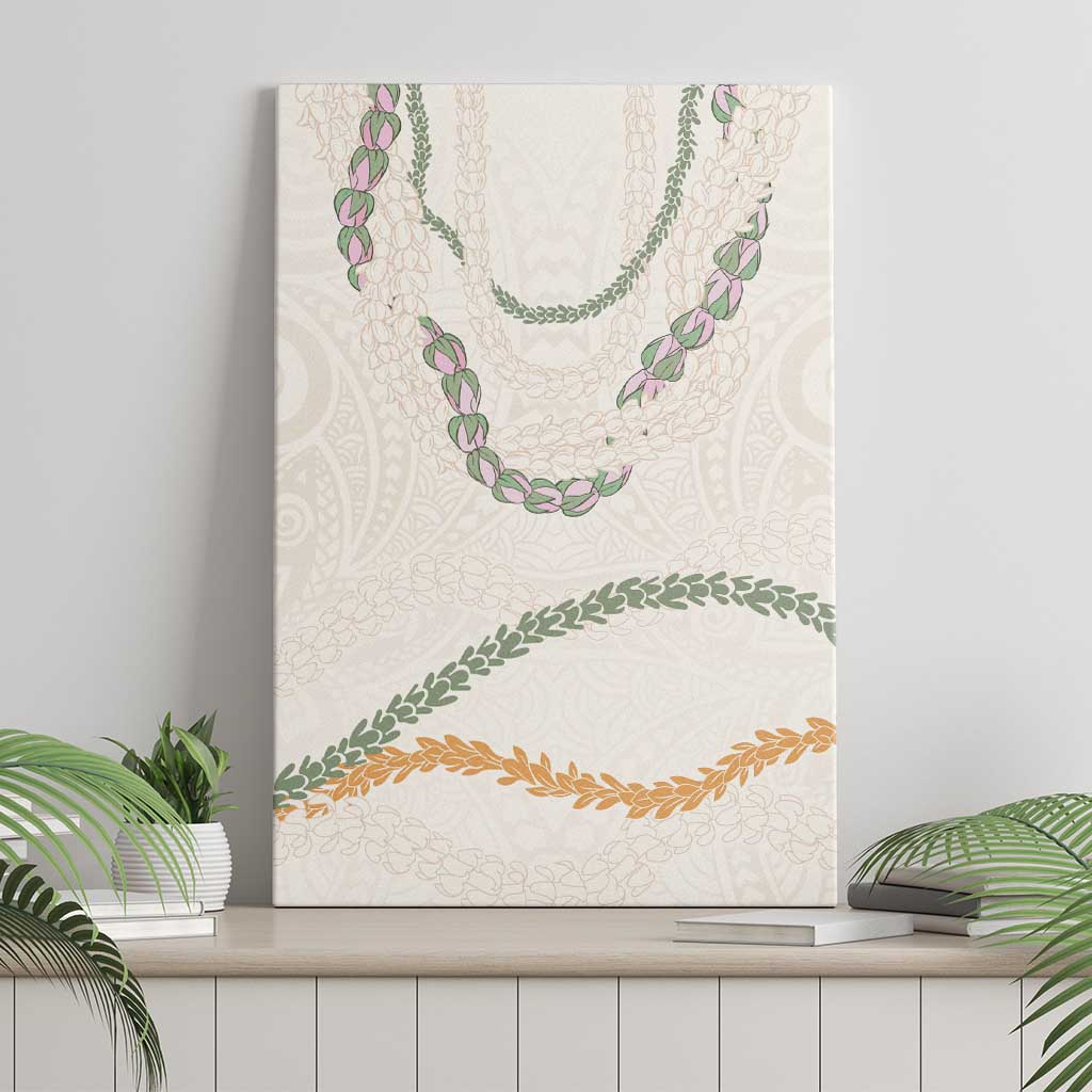 Aloha Lei Mikioi Canvas Wall Art Beige Polynesian Tribal Tatau Pattern LT9 - Polynesian Pride