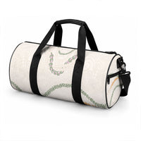 Aloha Lei Mikioi Duffle Bag Beige Polynesian Tribal Tatau Pattern LT9 - Polynesian Pride