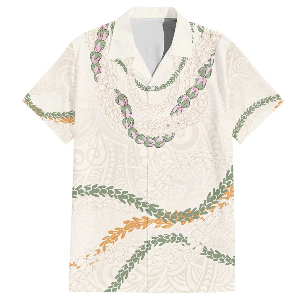 Aloha Lei Mikioi Hawaiian Shirt Beige Polynesian Tribal Tatau Pattern LT9 Beige - Polynesian Pride