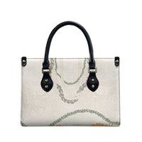 Aloha Lei Mikioi Leather Bag Beige Polynesian Tribal Tatau Pattern LT9 - Polynesian Pride