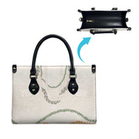 Aloha Lei Mikioi Leather Bag Beige Polynesian Tribal Tatau Pattern LT9 - Polynesian Pride