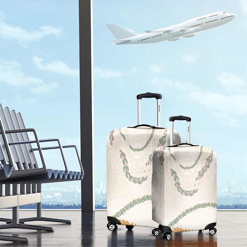 Aloha Lei Mikioi Luggage Cover Beige Polynesian Tribal Tatau Pattern LT9 - Polynesian Pride