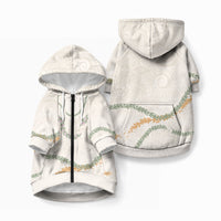 Aloha Lei Mikioi Pet Hoodie Beige Polynesian Tribal Tatau Pattern LT9 Zip-up Beige - Polynesian Pride