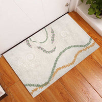 Aloha Lei Mikioi Rubber Doormat Beige Polynesian Tribal Tatau Pattern LT9 - Polynesian Pride