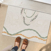Aloha Lei Mikioi Rubber Doormat Beige Polynesian Tribal Tatau Pattern LT9 - Polynesian Pride