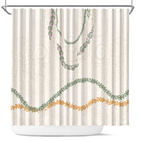Aloha Lei Mikioi Shower Curtain Beige Polynesian Tribal Tatau Pattern LT9 Beige - Polynesian Pride