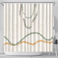 Aloha Lei Mikioi Shower Curtain Beige Polynesian Tribal Tatau Pattern LT9 - Polynesian Pride