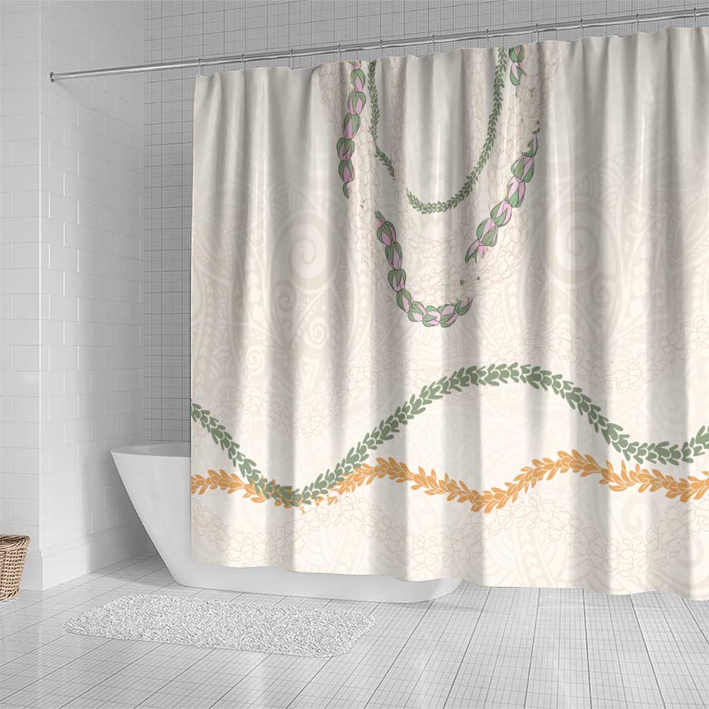 Aloha Lei Mikioi Shower Curtain Beige Polynesian Tribal Tatau Pattern LT9 - Polynesian Pride