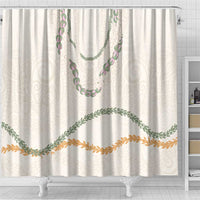 Aloha Lei Mikioi Shower Curtain Beige Polynesian Tribal Tatau Pattern LT9 - Polynesian Pride