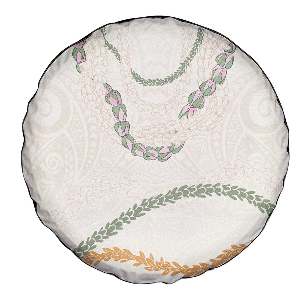 Aloha Lei Mikioi Spare Tire Cover Beige Polynesian Tribal Tatau Pattern LT9 - Polynesian Pride