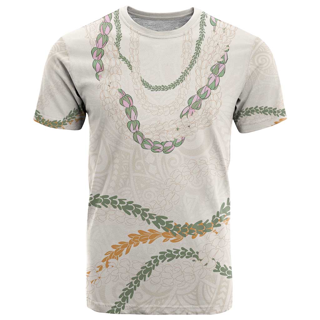 Aloha Lei Mikioi T Shirt Beige Polynesian Tribal Tatau Pattern LT9 Beige - Polynesian Pride