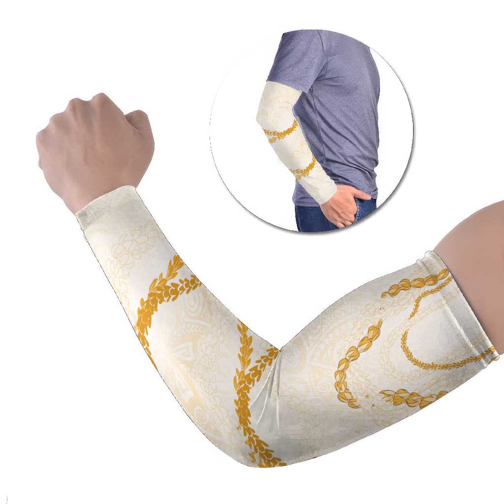 Aloha Lei Mikioi Arm Sleeves Gold Polynesian Tribal Tatau Pattern LT9 Set of 2 Gold - Polynesian Pride
