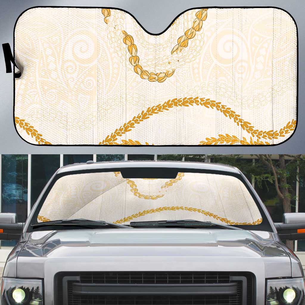 Aloha Lei Mikioi Auto Sun Shade Gold Polynesian Tribal Tatau Pattern LT9 Gold - Polynesian Pride