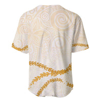 Aloha Lei Mikioi Baseball Jersey Gold Polynesian Tribal Tatau Pattern LT9 - Polynesian Pride